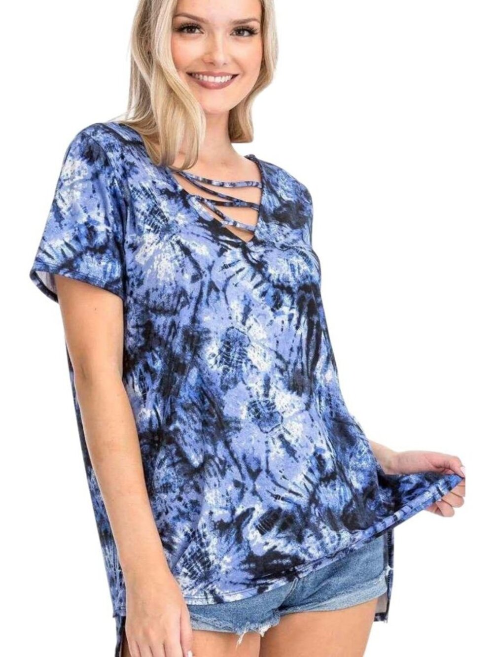 Vibrant Tie Dye Short Sleeve Tee - Casual Summer Top for Effortless Style
